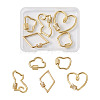 5Pcs 5 Styles Brass Screw Carabiner Lock Charms KK-FW0001-12-1