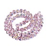 Electroplate Transparent Glass Beads Strands EGLA-N056-01A-05-2