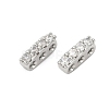 Brass Micro Pave Clear Cubic Zirconia Spacer Bars KK-P302-20P-1
