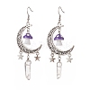 Alloy Moon with Star Chandelier Earrings EJEW-JE05224-3