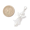 Frosted Acrylic & Glass Pearl Flower Angel Pendant Decorations HJEW-JM03490-01-3