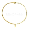 Brass Pendant Necklaces with Curb & Paperclip Chains NJEW-JN04608-02-4