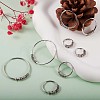 Rhodium Plated 925 Sterling Silver Circle Beaded Huggie Hoop Earrings for Women JE912A-01-2