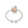 Natural Sunstone Open Cuff Ring RJEW-M166-04P-B-3