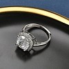 925 Sterling Silver Micro Pave Cubic Zirconia Finger Rings RJEW-B134-01A-03-3