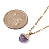 Heart Natural Mixed Gemstone Pendant Necklace NJEW-JN04486-3