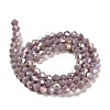 Opaque Solid Color Electroplate Glass Beads Strands EGLA-A039-P4mm-B13-2