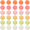 Rubberized Style Imitated Silicone Acrylic Beads MACR-PA0001-06B-03-6