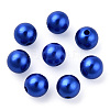 Spray Painted ABS Plastic Imitation Pearl Beads OACR-T015-05B-06-3