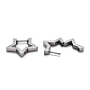 304 Stainless Steel Star Huggie Hoop Earrings X-STAS-H156-05P-3