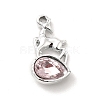 UV Plating Alloy Glass Pendants PALLOY-M209-03P-2