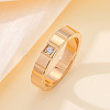 304 Stainless Steel & Cubic Zirconia Finger Rings FS-WG10832-06-2
