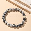 Natural Netstone Bead Stretch Bracelets BJEW-K212-B-021-6