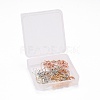 12Pairs 4 Colors Brass Real 18K Gold & Rose Gold & Platinum & Silver Plated Earring Hooks KK-LS0001-16-7
