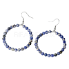 Fashionable Natural Sodalite Hoop Earrings for Women KJ9273-1-1