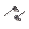 304 Stainless Steel Ball Stud Earring Findings X-STAS-G099-09B-2