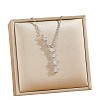 Brass Micro Pave Clear Cubic Zirconia Star Pendant 304 Stainless Steel Cable Chain Necklaces for Women WGC0A86-02-2