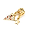 Brass Micro Pave Orange Red Cubic Zirconia Pendants CU-CBAD306-15G-2