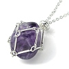 304 Stainless Steel Macrame Pouch Braided Gemstone Holder NJEW-JN04468-06-4