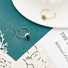 Unicraftale 2Pcs 2 Colors 304 Stainless Steel Open Cuff Finger Ring Cabochon Settings STAS-UN0045-16-2