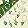 7Pcs 7 Styles Cactus PVC Plastic Cup Charms HJEW-CJ0001-19-5