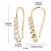 Brass Micro Pave Clear Cubic Zirconia Earring Hooks ZIRC-YW0001-04G-3
