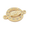 Rack Plating Brass Micro Pave Clear Cubic Zirconia Religion Virgin Mary Connector Charms KK-L224-094G-02-2