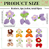 8Pcs 8 Colors Handmade Crochet Cotton Flower Ornaments AJEW-FG0004-12-2
