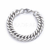 Men's 304 Stainless Steel Diamond Cut Cuban Link Chain Bracelets BJEW-L673-002A-P-1
