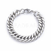 Tarnish Resistant Men's 304 Stainless Steel Diamond Cut Cuban Link Chain Bracelets BJEW-L673-002A-P-1