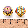 Brass Enamel Beads KK-Q080-01D-G-3