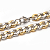 304 Stainless Steel Cuban Link Chain Necklaces & Bracelets Jewelry Sets X-SJEW-I081-04-10mm-3