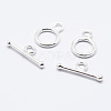 925 Sterling Silver Toggle Clasps X-STER-K167-078S-2