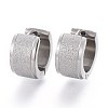 Tarnish Resistant Textured 304 Stainless Steel Huggie Hoop Earrings EJEW-L252-017P-1