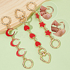 3Pcs 3 Styles Star Moon Heart Alloy Enamel Link Bag Extension Chains AJEW-AR0002-01-3