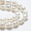 Oval Natural Cultured Freshwater Pearl Beads Strands PEAR-R015-45-3