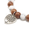 Wood & Synthetic Howlite Beaded Stretch Bracelet Sets BJEW-JB07738-7