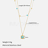 304 Stainless Steel with Synthetic Turquoise Double Layer Necklaces FS-WG7985A-16-1