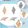 40Pcs 2 Colors 1-Hole Alloy Shank Buttons BUTT-CY0001-28A-6