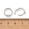 304 Stainless Steel Clear Cubic Zirconia Rhombus Hoop Nose Rings AJEW-D306-12P-2