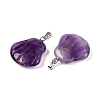 Natural Amethyst Pendants G-T138-208H-2