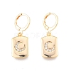 Clear Cubic Zirconia Rectangle with Moon Dangle Leverback Earrings EJEW-N012-72-2