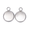 304 Stainless Steel Pendant Cabochon Settings STAS-F191-14S-B-3