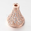 Brass Micro Pave Cubic Zirconia Bead Cones ZIRC-O019-A-02-2