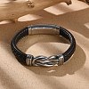 Braided Microfiber Leather Cord Bracelets for Men BJEW-Z081-03P-02-1