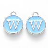 Platinum Plated Alloy Enamel Charms X-ENAM-S118-04W-P-1