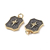 Brass Micro Pave Clear Cubic Zirconia Pendants KK-E068-VF314-3