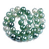 Electroplate Natural Agate Beads Strands G-T131-55-18-2