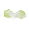 Transparent Two Tone Spray Painted Glass Bead Caps A-GLAA-Q089-002B-010-2