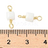 Glass Faceted Cube Connector Charms KK-C097-10G-04-3